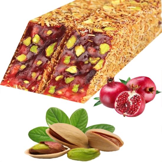Kadayif Pomegranate With Pistachio Double Turkish Delight (%18-28) 1 Kg | KARLIZADE
